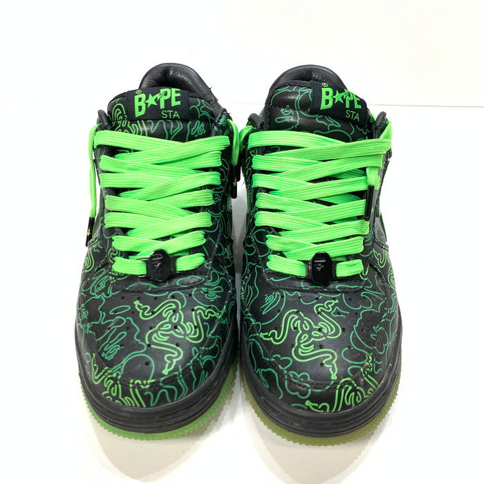 【中古品】【メンズ】 A BATHING APE アベイシングエイプ RAZER M191902 BAPE STA ベイプスタ シューズ 靴 スニーカー 162-241229-gm-29-fuz サイズ：26cm カラー：ネオン グリーン カモフラ 万代Net店
