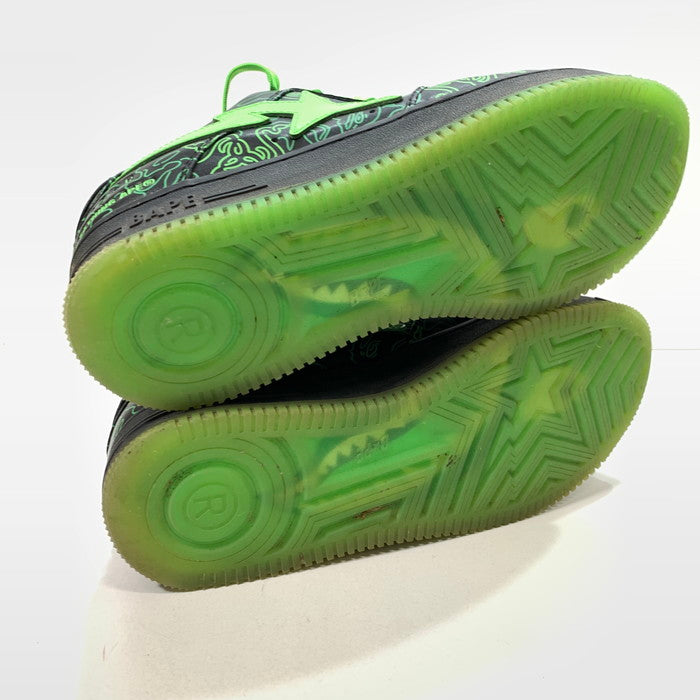 【中古品】【メンズ】 A BATHING APE アベイシングエイプ RAZER M191902 BAPE STA ベイプスタ シューズ 靴 スニーカー 162-241229-gm-29-fuz サイズ：26cm カラー：ネオン グリーン カモフラ 万代Net店
