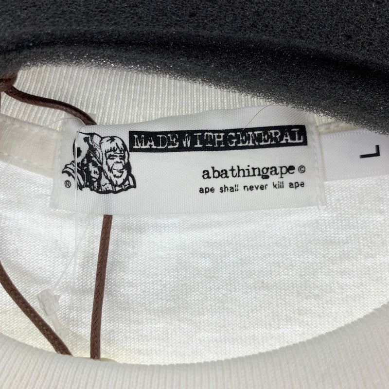 【中古美品】【メンズ】 A BATHING APE アベイシングエイプ 半袖 Tシャツ タグ付き ブランド 古着 142-250107-mh-33-fuz サイズ：L カラー：ホワイト 万代Net店