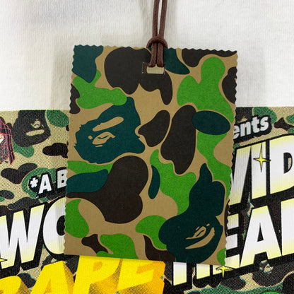 【中古美品】【メンズ】 A BATHING APE アベイシングエイプ 半袖 Tシャツ タグ付き ブランド 古着 142-250107-mh-33-fuz サイズ：L カラー：ホワイト 万代Net店