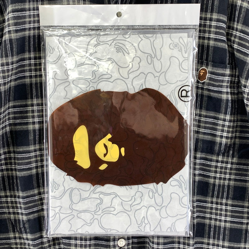 【中古美品】【メンズ】 A BATHING APE アベイシングエイプ ワンポイント チェック シャツ 長袖 ブランド 古着 142-250107-mh-34-fuz サイズ：XL カラー：ブラック・チェック 万代Net店