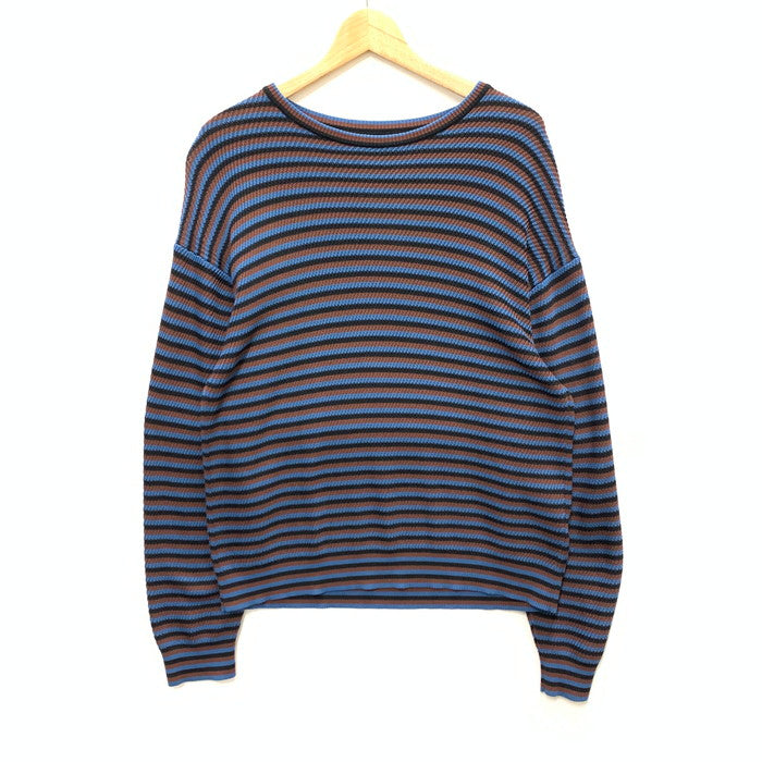 【中古品】【メンズ】 VAINL ARCHIVE ヴァイナルアーカイブ 長袖サマーニット カットソー トップス ブランド 古着 140-250308-gm-37-fuz サイズ：L カラー：ボーダー 万代Net店