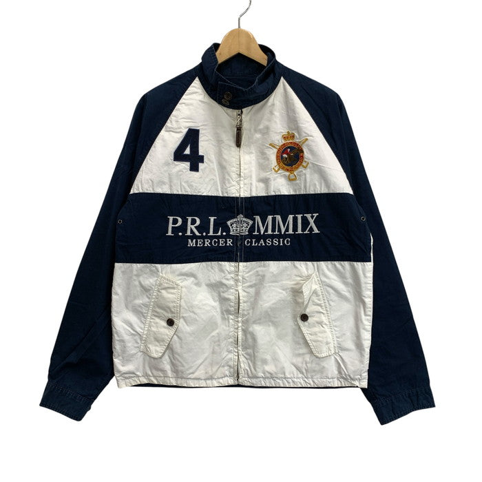 【中古品】【メンズ】 POLO RALPH LAUREN ポロ・ラルフローレン スウィングトップブルゾン アウター リバーシブル ブランド 古着 145-250112-gm-38-fuz サイズ：M カラー：ネイビー ホワイト 万代Net店