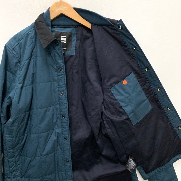 【中古品】【メンズ】 G-STAR RAW W襟 中綿ジャケット トップス アウター ブランド 古着 141-250125-gm-03-fuz サイズ：M カラー：ブルー 万代Net店