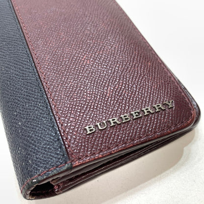 【中古品】【レディース】 BURBERRY バーバリー 長財布 ブランド 財布 ウォレット 200-250126-gm-09-fuz カラー：ネイビー ボルドー 万代Net店