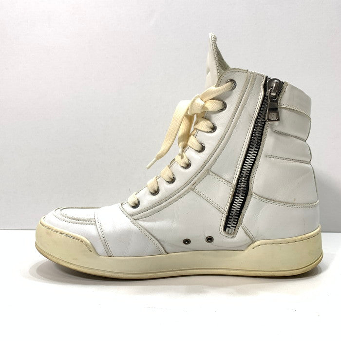 【中古品】【メンズ】 BALMAIN バルマン 41 T300 BA40 サイドジップ ハイカットスニーカー 164-250302-gm-15-fuz サイズ：42 カラー：ホワイト 万代Net店