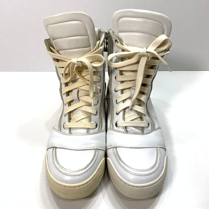 【中古品】【メンズ】 BALMAIN バルマン 41 T300 BA40 サイドジップ ハイカットスニーカー 164-250302-gm-15-fuz サイズ：42 カラー：ホワイト 万代Net店