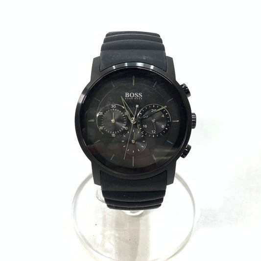 【中古品】【メンズ】 HUGO BOSS ヒューゴボス クォーツクロノグラフ腕時計 197-250119-gm-19-fuz カラー：ブラック 万代Net店