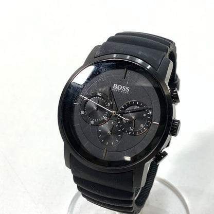 【中古品】【メンズ】 HUGO BOSS ヒューゴボス クォーツクロノグラフ腕時計 197-250119-gm-19-fuz カラー：ブラック 万代Net店