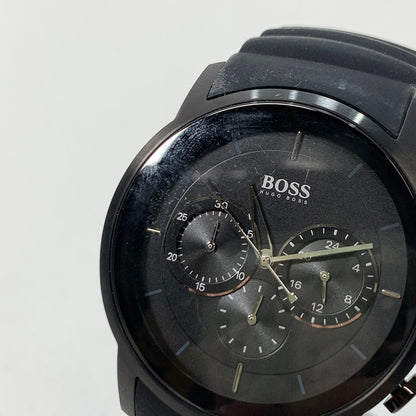 【中古品】【メンズ】 HUGO BOSS ヒューゴボス クォーツクロノグラフ腕時計 197-250119-gm-19-fuz カラー：ブラック 万代Net店