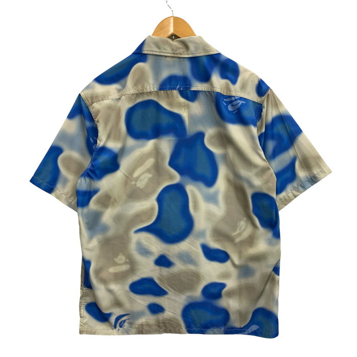 【中古品】【メンズ】 A BATHING APE アベイシングエイプ CAMO COLLAR SHIRT 半袖シャツ トップス 古着 142-250119-gm-39-fuz サイズ：L カラー：ブルー 万代Net店