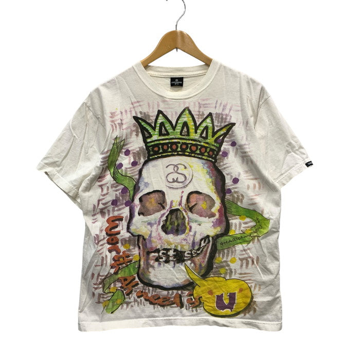 【中古品】【メンズ】 STUSSY ステューシー CUSTOMADE 半袖Tシャツ カットソー トップス ブランド 古着 142-250201-gm-31-fuz サイズ：表記無 カラー：ホワイト 万代Net店