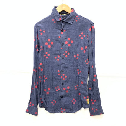 【中古品】【メンズ】 ARMANI JEANS アルマーニ・ジーンズ 長袖シャツ トップス ブランド 古着 141-250201-gm-40-fuz サイズ：XS カラー：ネイビー 万代Net店