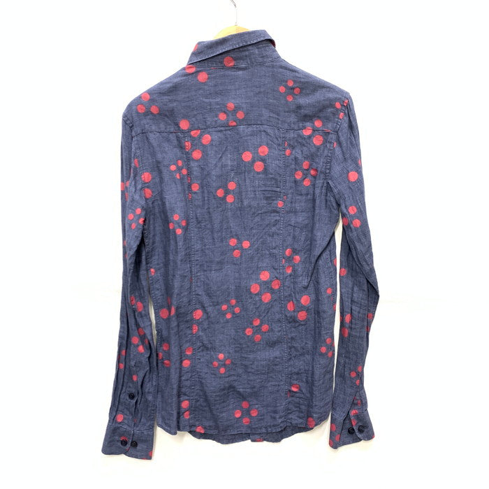 【中古品】【メンズ】 ARMANI JEANS アルマーニ・ジーンズ 長袖シャツ トップス ブランド 古着 141-250201-gm-40-fuz サイズ：XS カラー：ネイビー 万代Net店