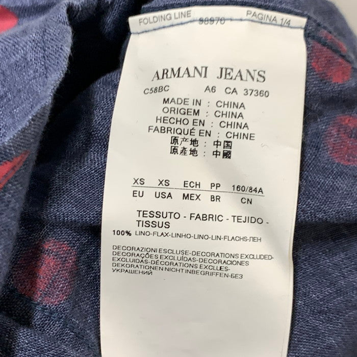 【中古品】【メンズ】 ARMANI JEANS アルマーニ・ジーンズ 長袖シャツ トップス ブランド 古着 141-250201-gm-40-fuz サイズ：XS カラー：ネイビー 万代Net店