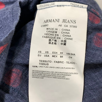 【中古品】【メンズ】 ARMANI JEANS アルマーニ・ジーンズ 長袖シャツ トップス ブランド 古着 141-250201-gm-40-fuz サイズ：XS カラー：ネイビー 万代Net店