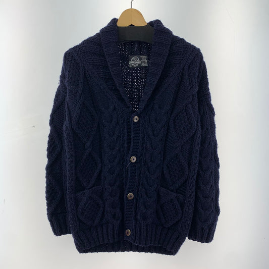 【中古品】【メンズ】 ARTESANIA アルテサニア ウール ニット カーディガン トップス 長袖 古着 145-260306-mh-02-fuz サイズ：S カラー：ネイビー 万代Net店
