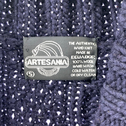 【中古品】【メンズ】 ARTESANIA アルテサニア ウール ニット カーディガン トップス 長袖 古着 145-260306-mh-02-fuz サイズ：S カラー：ネイビー 万代Net店