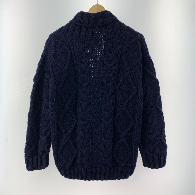 【中古品】【メンズ】 ARTESANIA アルテサニア ウール ニット カーディガン トップス 長袖 古着 145-260306-mh-02-fuz サイズ：S カラー：ネイビー 万代Net店