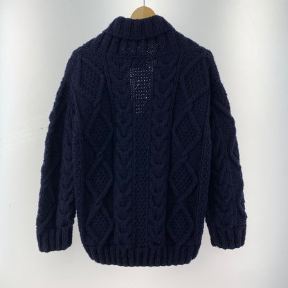 【中古品】【メンズ】 ARTESANIA アルテサニア ウール ニット カーディガン トップス 長袖 古着 145-260306-mh-02-fuz サイズ：S カラー：ネイビー 万代Net店