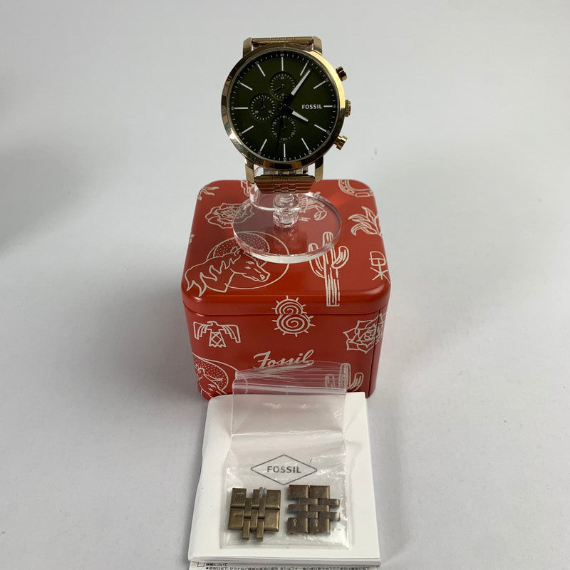 【中古品】【メンズ】  FOSSIL LUTHER CHRONOGRAPH ANTIQUE GOLD-TONE STAINLESS STEEL WATCH 時計 197-250130-st-04-fuz カラー：ゴールド 万代Net店