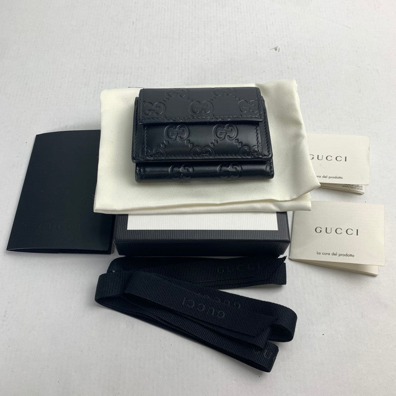 【中古品】【メンズ】  GUCCI グッチ 547070 グッチシマ 三つ折りミニ財布 財布 181-250126-st-05-fuz カラー：ブラック 万代Net店