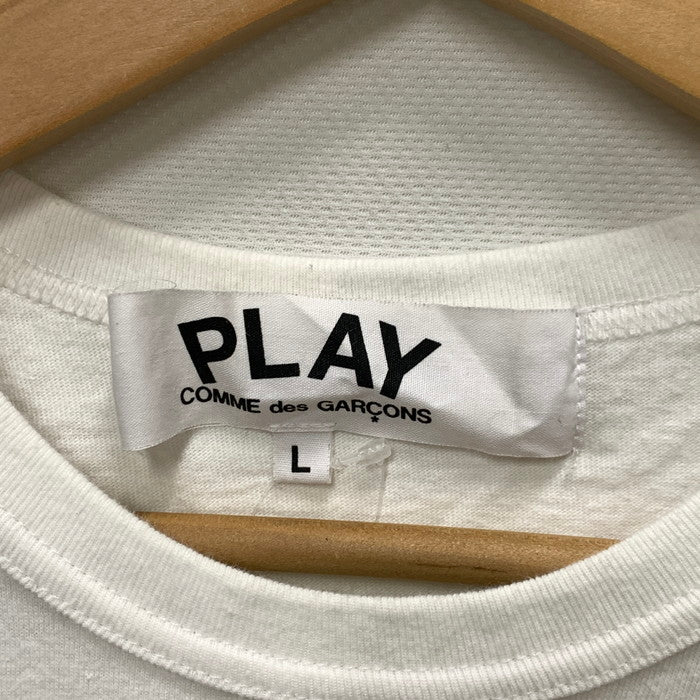 【中古品】【メンズ】 PLAY COMME des GARCONS プレイコムデギャルソン 半袖Tシャツ ブランド 古着 140-250202-gm-11-fuz サイズ：L カラー：ホワイト 万代Net店