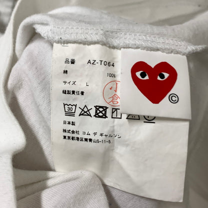 【中古品】【メンズ】 PLAY COMME des GARCONS プレイコムデギャルソン 半袖Tシャツ ブランド 古着 140-250202-gm-11-fuz サイズ：L カラー：ホワイト 万代Net店