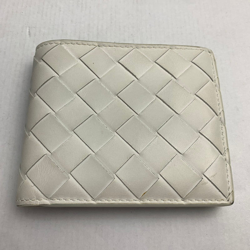 【中古品】【メンズ】  BOTTEGA VENETA ボッテガ・ヴェネタ イントレチャート 2つ折り ウォレット 財布 181-250126-st-02-fuz カラー：ホワイト・グリーン 万代Net店