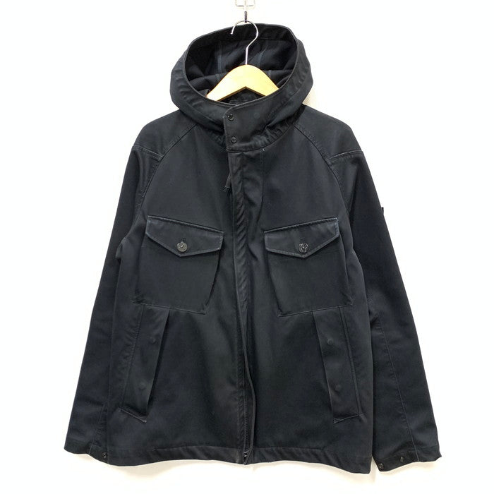 【中古品】【メンズ】 STONE ISLAND ストーンアイランド GHOST RASO GOMMATO 2 POCKET JACKET ジャケット アウター 古着  141-250127-gm-24-fuz サイズ：S カラー：ブラック 万代Net店