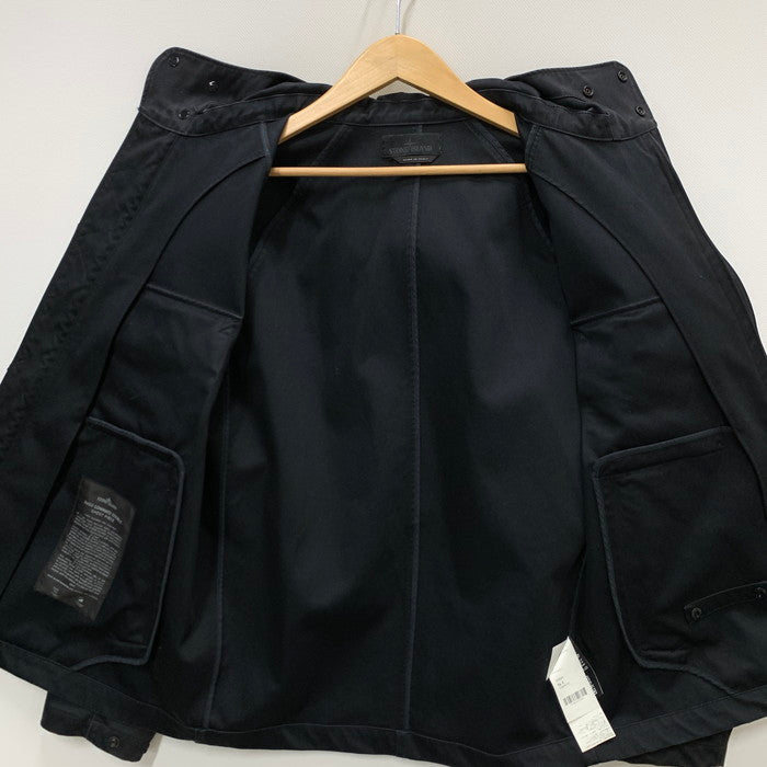 【中古品】【メンズ】 STONE ISLAND ストーンアイランド GHOST RASO GOMMATO 2 POCKET JACKET ジャケット アウター 古着  141-250127-gm-24-fuz サイズ：S カラー：ブラック 万代Net店