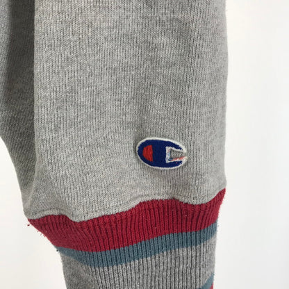 【中古品】Champion チャンピオン 90‘S リバースウィーブ 刺繡タグ USA製 Vネック スウェット トレーナー シャツ トップス ブランド 古着 146-250129-mh-02-fuz サイズ：XL カラー：グレー 万代Net店