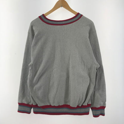 【中古品】Champion チャンピオン 90‘S リバースウィーブ 刺繡タグ USA製 Vネック スウェット トレーナー シャツ トップス ブランド 古着 146-250129-mh-02-fuz サイズ：XL カラー：グレー 万代Net店
