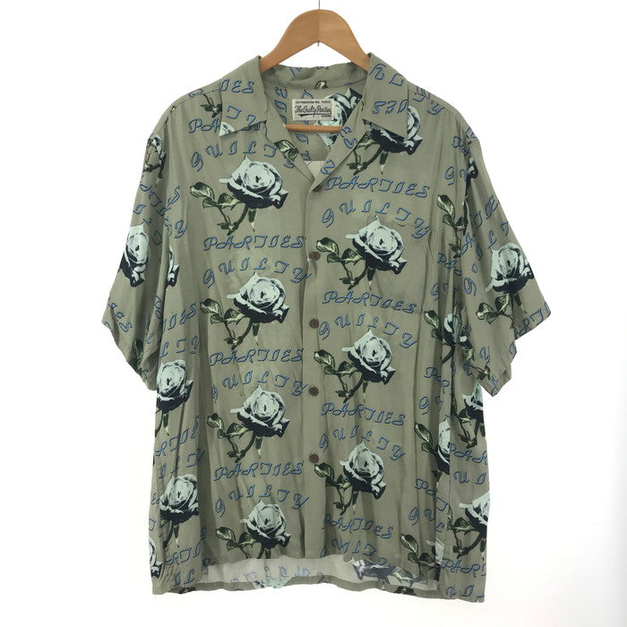 【中古品】WACKO MARIA ワコマリア 21SS HAWAIIAN SHIRT ハワイアン シャツ 半袖 Tシャツ トップス ブランド 古着 140-250129-mh-01-fuz サイズ：XL カラー：カーキ 万代Net店