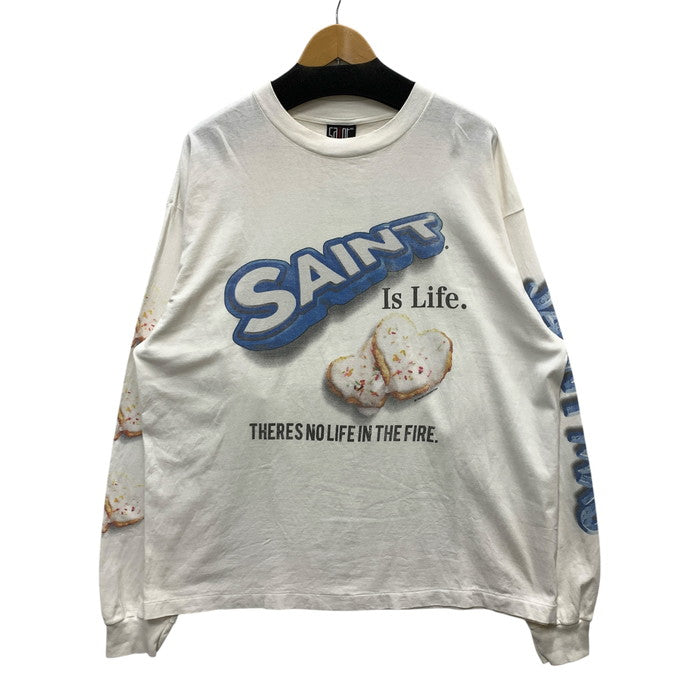 【中古品】【メンズ】 SAINT MICHAEL 24SS SHERMER HEART CKIE 長袖Tシャツ カットソー トップス ブランド 古着 142-250202-gm-22-fuz サイズ：XL カラー：ホワイト 万代Net店