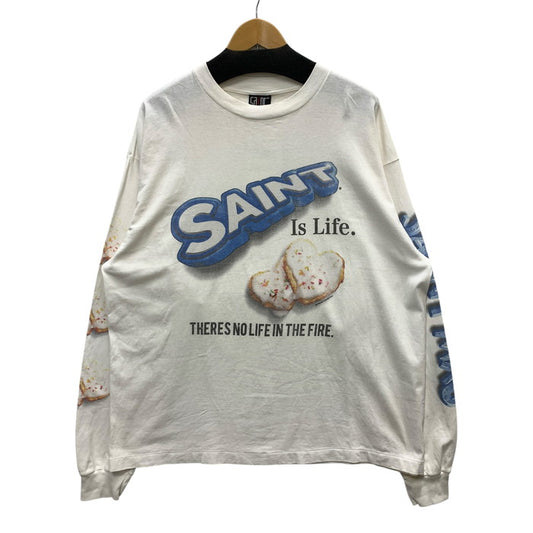 【中古品】【メンズ】 SAINT MICHAEL 24SS SHERMER HEART CKIE 長袖Tシャツ カットソー トップス ブランド 古着 142-250202-gm-22-fuz サイズ：XL カラー：ホワイト 万代Net店