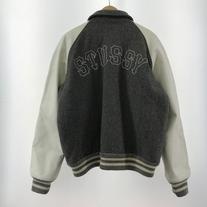 【中古品】【メンズ】 STUSSY ステューシー 05AW 25周年 VARSITY JACKET スタジアム ジャケット スタジャン アウター コート ブルゾン ブランド 古着 142-250203-mh-02-fuz サイズ：XL カラー：グレー 万代Net店