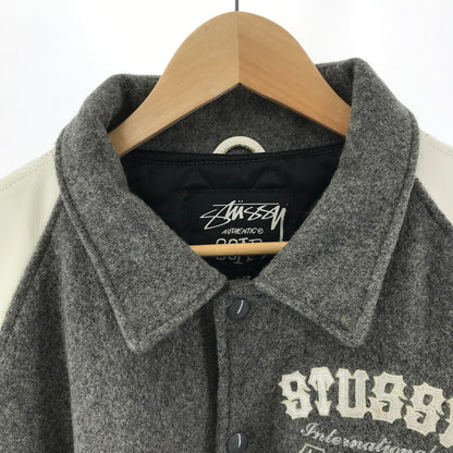 【中古品】【メンズ】 STUSSY ステューシー 05AW 25周年 VARSITY JACKET スタジアム ジャケット スタジャン アウター コート ブルゾン ブランド 古着 142-250203-mh-02-fuz サイズ：XL カラー：グレー 万代Net店