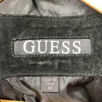 【中古品】【メンズ】 Guess ゲス LOOSE SUEDE LEATHER TRACKER JACKET ルーズ スエード レザー トラッカー ジャケット アウター ブルゾン ブランド 古着 141-250205-mh-02-fuz サイズ：M カラー：ブラック 万代Net店