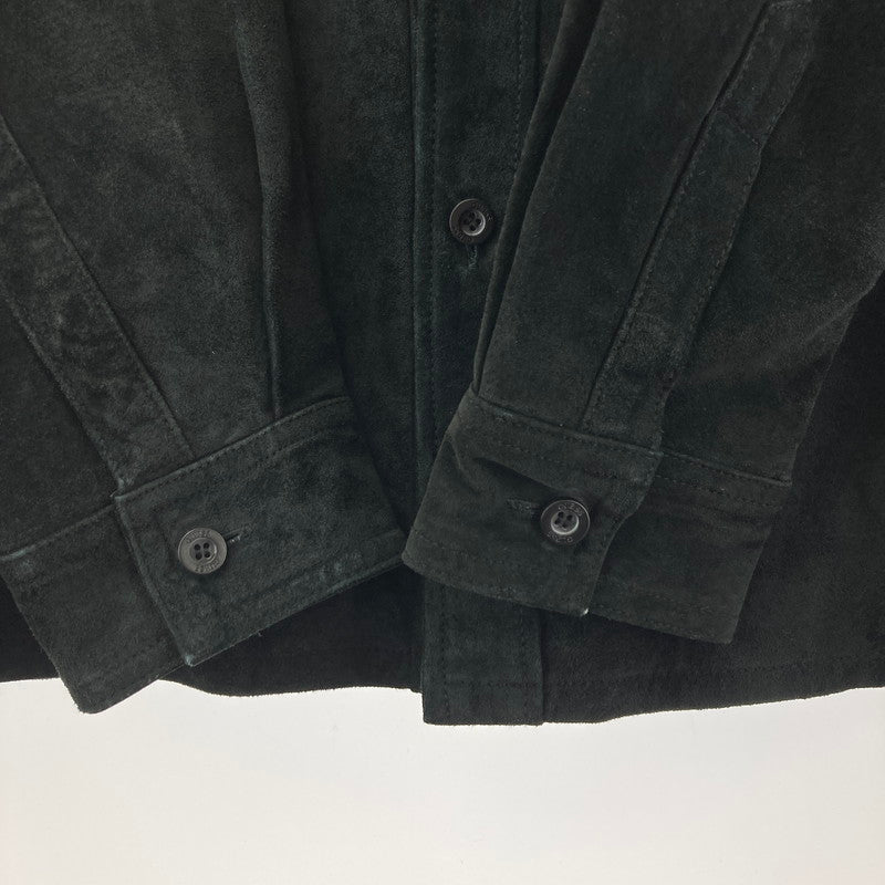 【中古品】【メンズ】 Guess ゲス LOOSE SUEDE LEATHER TRACKER JACKET ルーズ スエード レザー トラッカー ジャケット アウター ブルゾン ブランド 古着 141-250205-mh-02-fuz サイズ：M カラー：ブラック 万代Net店