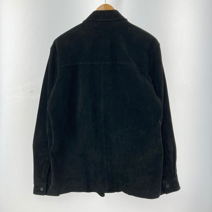 【中古品】【メンズ】 Guess ゲス LOOSE SUEDE LEATHER TRACKER JACKET ルーズ スエード レザー トラッカー ジャケット アウター ブルゾン ブランド 古着 141-250205-mh-02-fuz サイズ：M カラー：ブラック 万代Net店