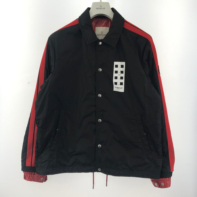 【中古品】【メンズ】  MONCLER PALM ANGELS TANGSI モンクレール パームエンジェルス コーチジャケット アウター ジャケット ブランド 古着 141-250211-mh-09-fuz サイズ：4 カラー：ブラック 万代Net店