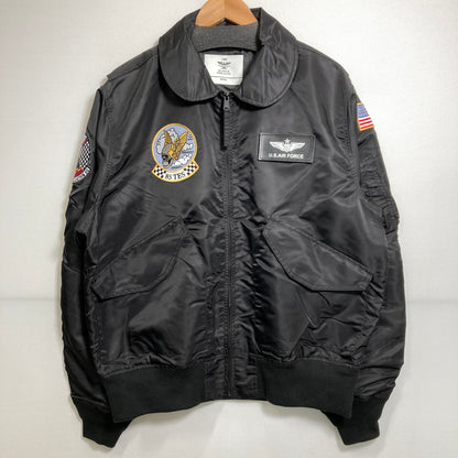 【中古品】【メンズ】 HOUSTON ヒューストン PATCH CWU-36 P FLIGHT JACKET パッチ フライト ジャケット ブランド 古着 145-250212-mh-10-fuz サイズ：XL カラー：ブラック 万代Net店