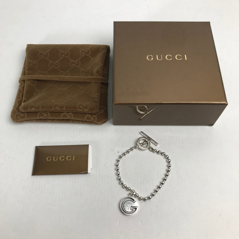 【中古品】【メンズ/レディース】 GUCCI グッチ Gロゴ ブレスレット ボールチェーン SILVER 925 シルバー 925 183-250211-mh-14-fuz カラー：SILVER925 万代Net店