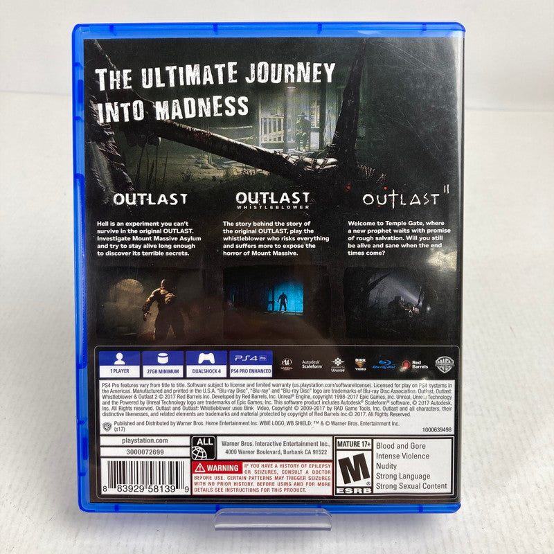 【中古美品】 PlayStation4 PS4 プレイステーション4 プレステ4 ソフト Outlast Trinity アウトラスト トリニティ (輸入版:北米) [CERO区分_D / 17歳以上対象] 027-251215-mh-08-fuz 万代Net店