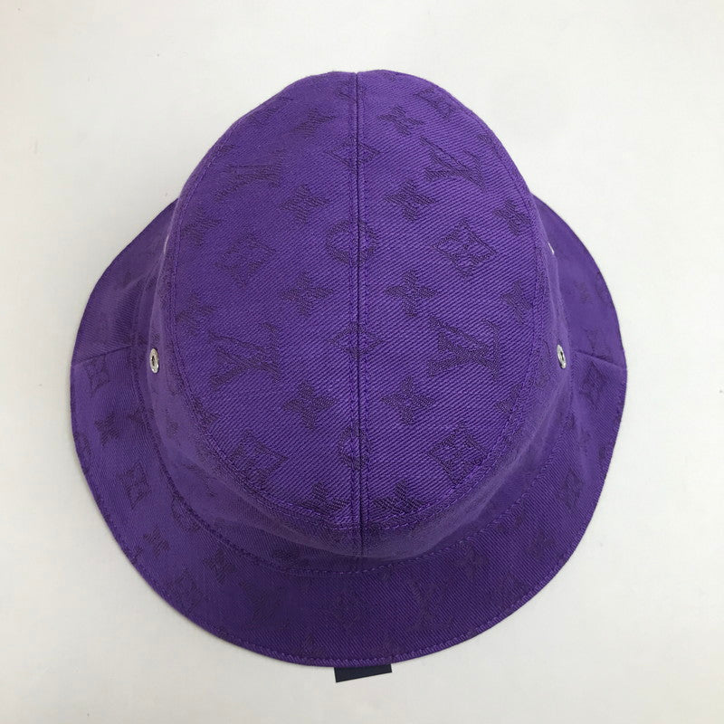 【中古美品】【メンズ/レディース】 LOUIS VUITTON ルイ・ヴィトン M77851 シャポーモノグラム エッセンシャル バケットハット リバーシブル モノグラム 帽子 179-250213-mh-04-fuz カラー：ブラック パープル 万代Net店