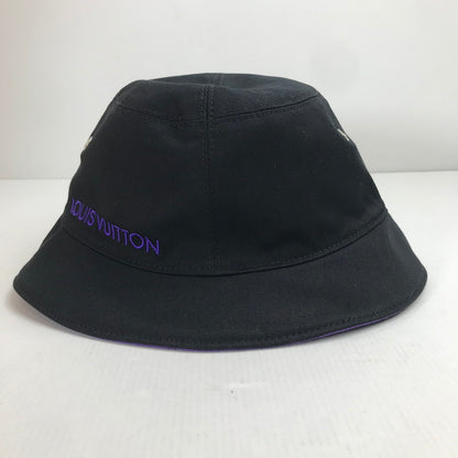 【中古美品】【メンズ/レディース】 LOUIS VUITTON ルイ・ヴィトン M77851 シャポーモノグラム エッセンシャル バケットハット リバーシブル モノグラム 帽子 179-250213-mh-04-fuz カラー：ブラック パープル 万代Net店