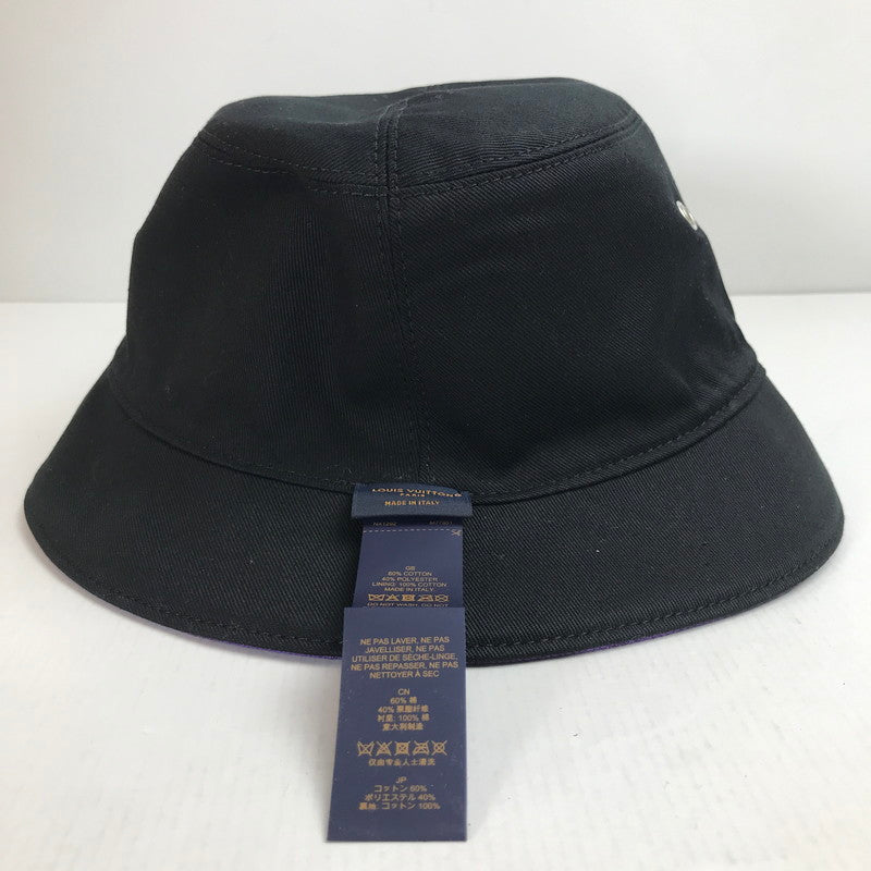 【中古美品】【メンズ/レディース】 LOUIS VUITTON ルイ・ヴィトン M77851 シャポーモノグラム エッセンシャル バケットハット リバーシブル モノグラム 帽子 179-250213-mh-04-fuz カラー：ブラック パープル 万代Net店