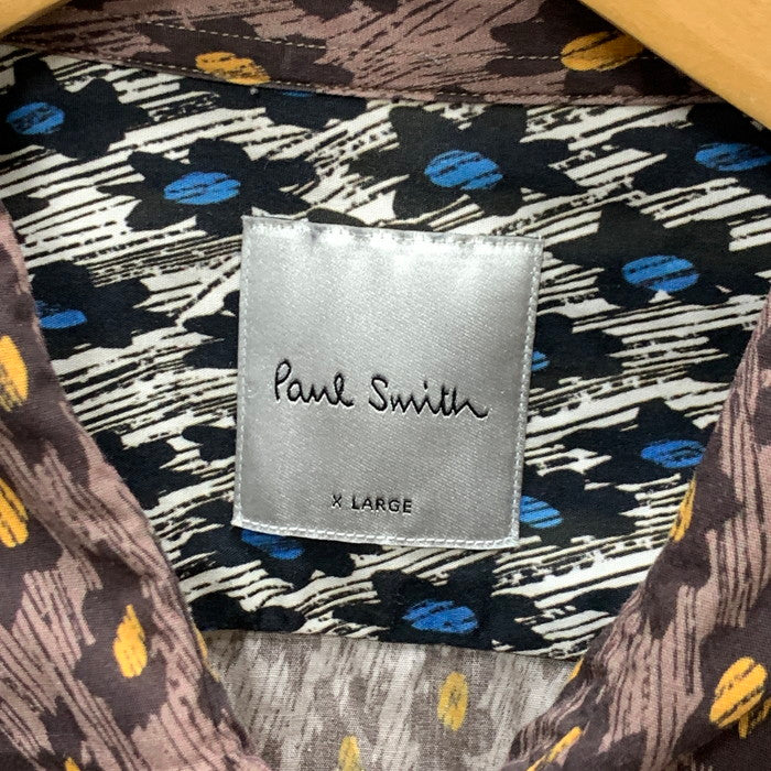 【中古品】【メンズ】 Paul Smith ポール・スミス 長袖シャツ トップス ブランド 古着 141-250215-gm-02-fuz サイズ：XL カラー：ブラウン 総柄 万代Net店