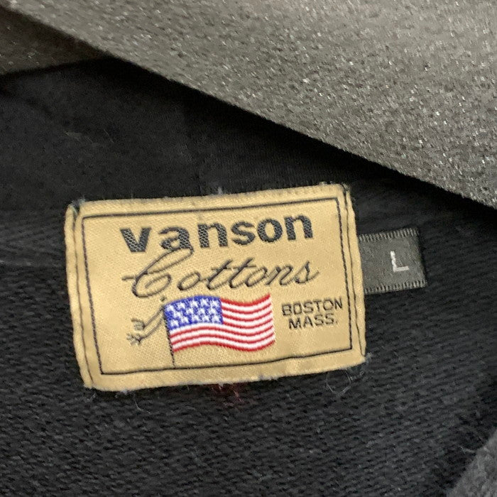 【中古品】【メンズ】 VANSON バンソン パーカー フーディー トップス ブランド 古着 145-250215-gm-18-fuz サイズ：L カラー：ブラック 万代Net店